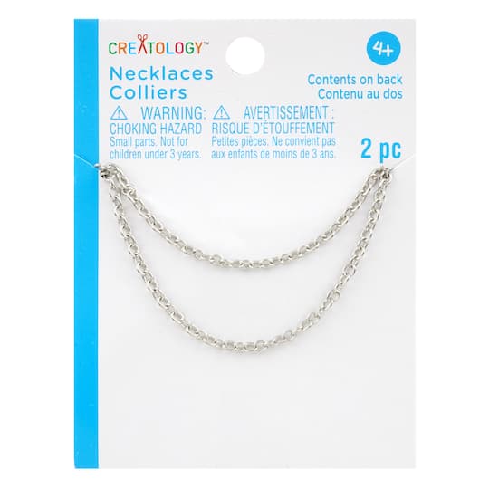 12 Packs: 2 ct. (24 total) 16" Rhodium Chain Necklaces